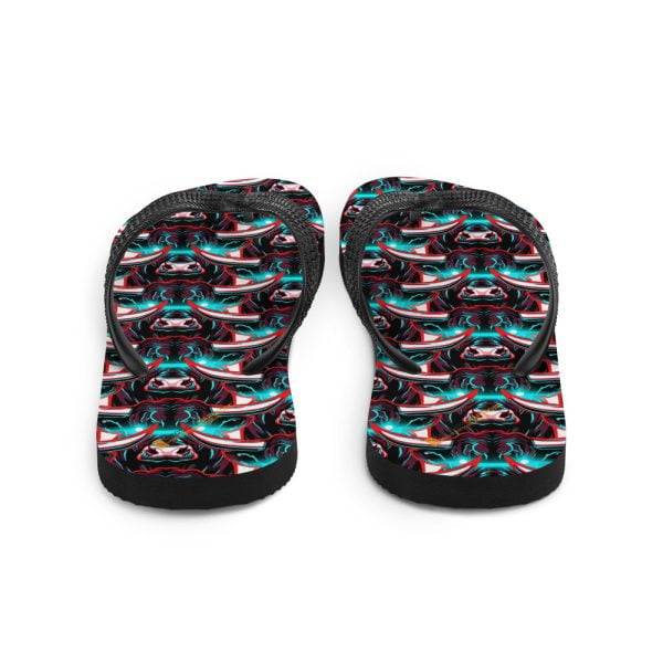 Green Laser Eyes Bull Flip-Flops - Image 5