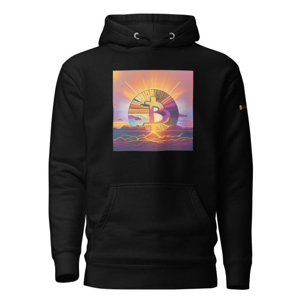 Neon Sunrise Bitcoin Hoodie - Image 3